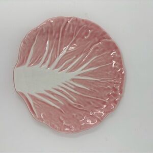 Two Threshold Pink / White Ceramic Radicchio Leaf Salad Plates - more available